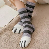 Plush Winter Cute Cat Paws Sock - Image 1