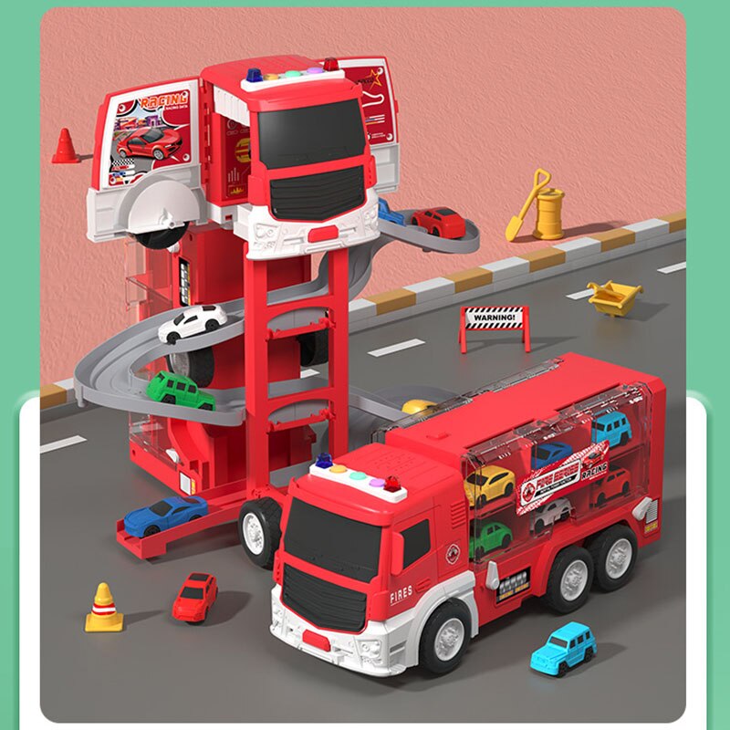 Transforming Truck Building Car Race Toy - Image 0