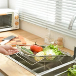 Space-Saving Over-Sink Mesh Strainer Rack