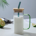 Stylish Square Large Capacity Mug with Straw