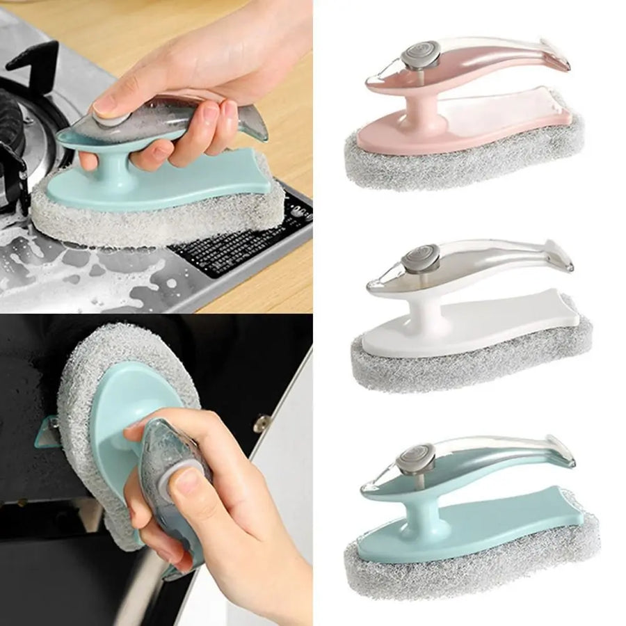Soap Dispenser Dolphin-Shaped Kitchen Brush - Image 1