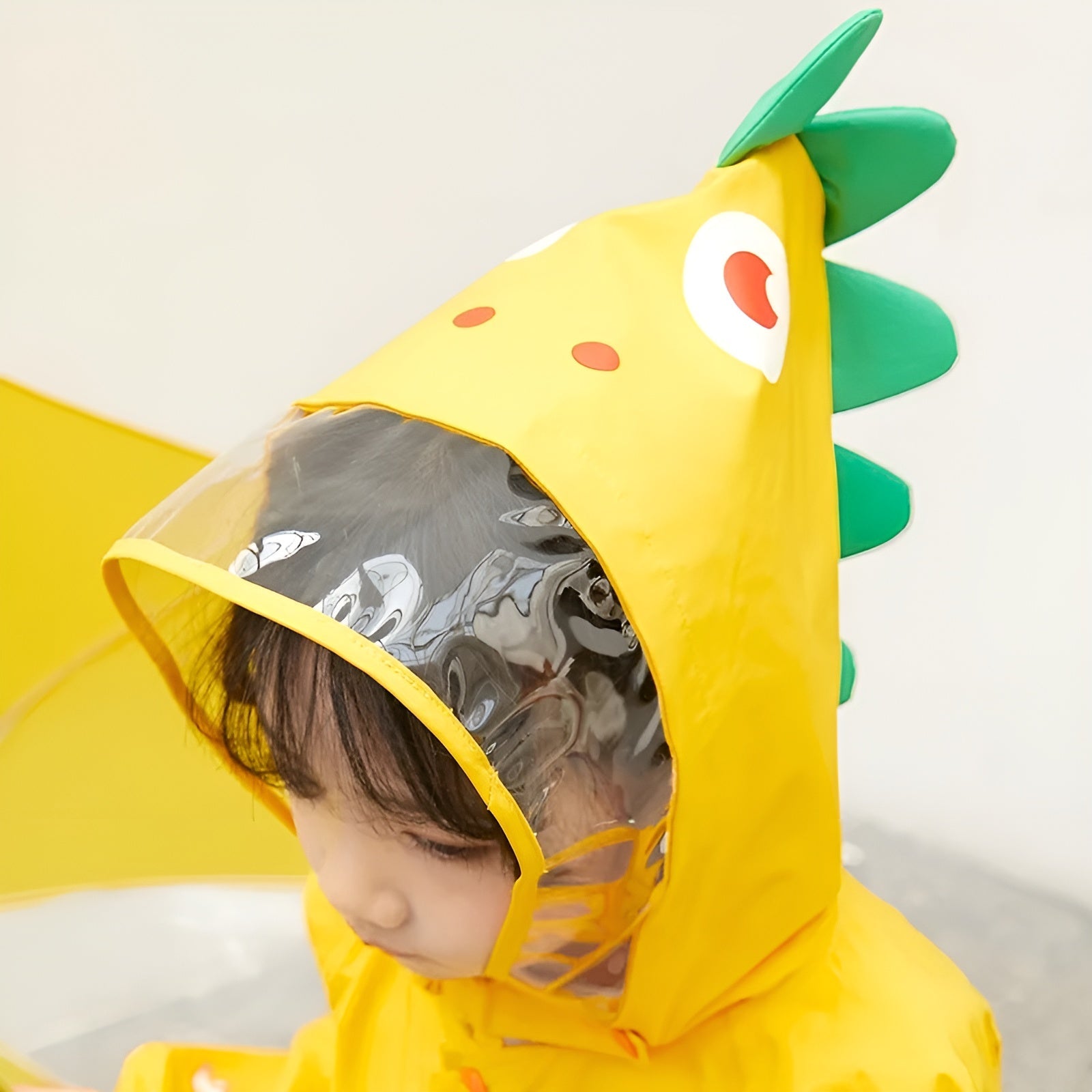 Happy Dinosaur Outdoor Hooded Kids Raincoat - Image 4
