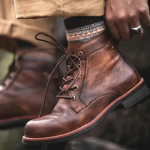 Round Toe Casual Ankle Vintage Men Boots - Image 3