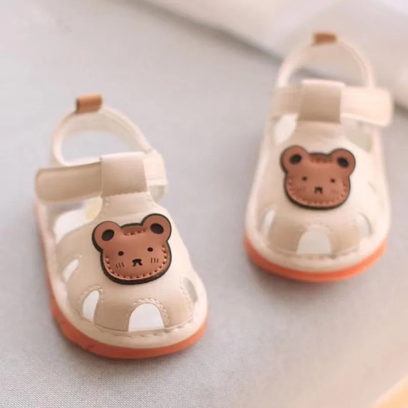 Softpaw Teddy Bear Soft Sole Baby Sandals - Image 0