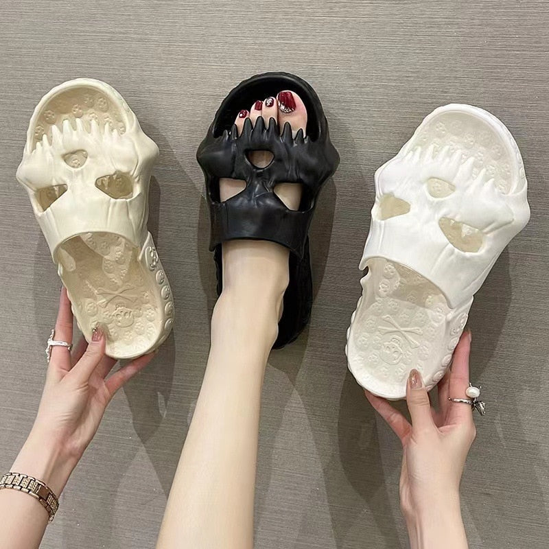 Skeleton Skull Thick Sole Slippers