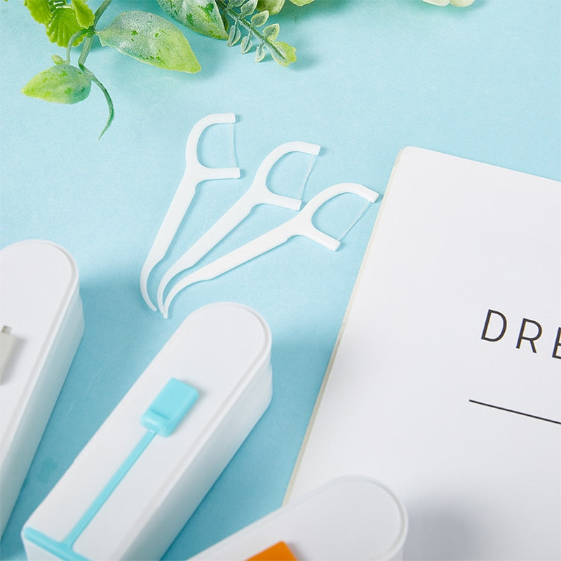 Automatic Pop-up Built-in Mirror Dental Floss Box - Image 0