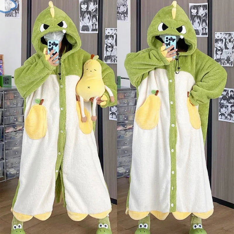 Dreamy Fox Thick Animal-Theme Hooded Blanket Pajamas - Image 4