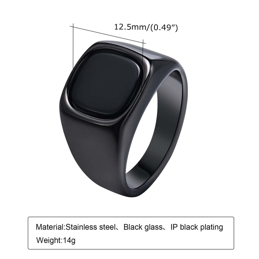 Black Storm Stone Stainless Steel Ring - Image 4