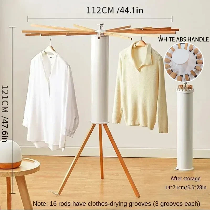 Space Saving Foldable Rotary Clothes Drying Rack - Image 2