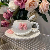 Pastel Bowknot Ribbed Teacup - Image 4