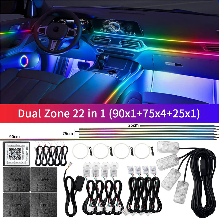Bluetooth RGB Symphony Car Ambient Light Kit - Image 13