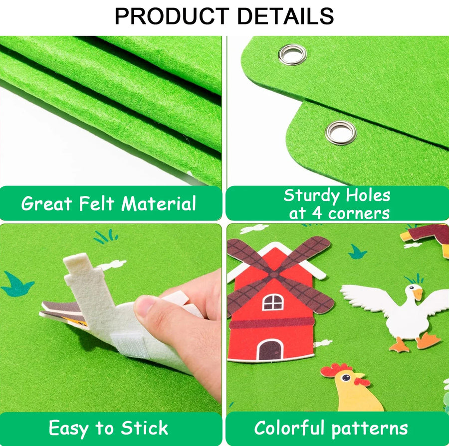 Interactive Early Learning Farm Animals Felt Story Board Set - Image 8