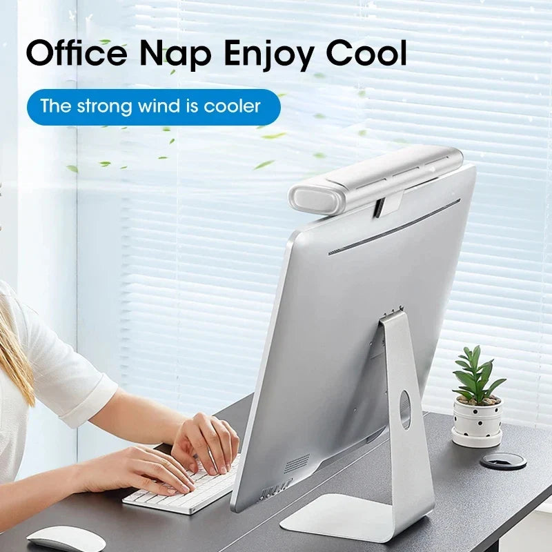 USB Rechargeable Portable Desk & Monitor Clip-On Air Conditioner