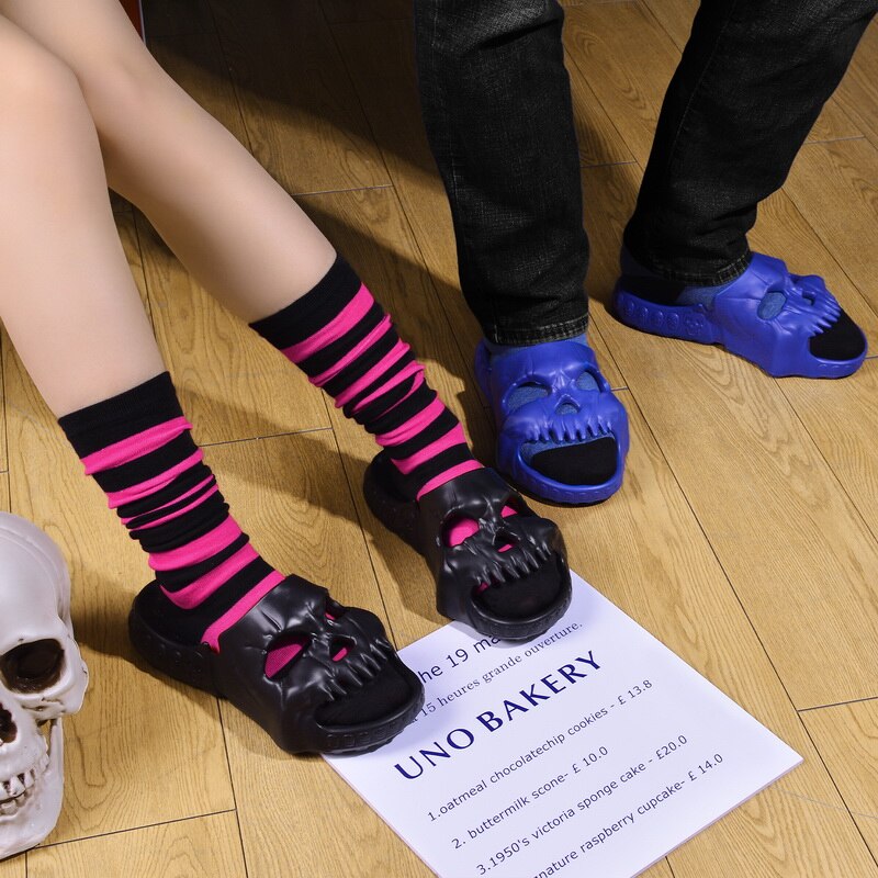 Skeleton Skull Thick Sole Slippers - Image 1