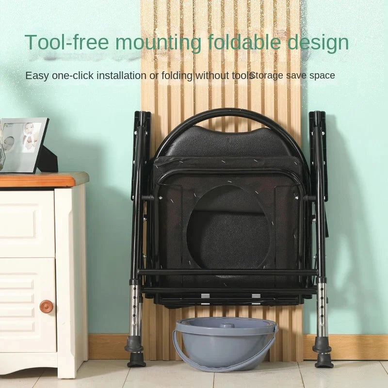 Non-Slip Foldable Elderly Toilet Foldable Seat Chair - Image 3