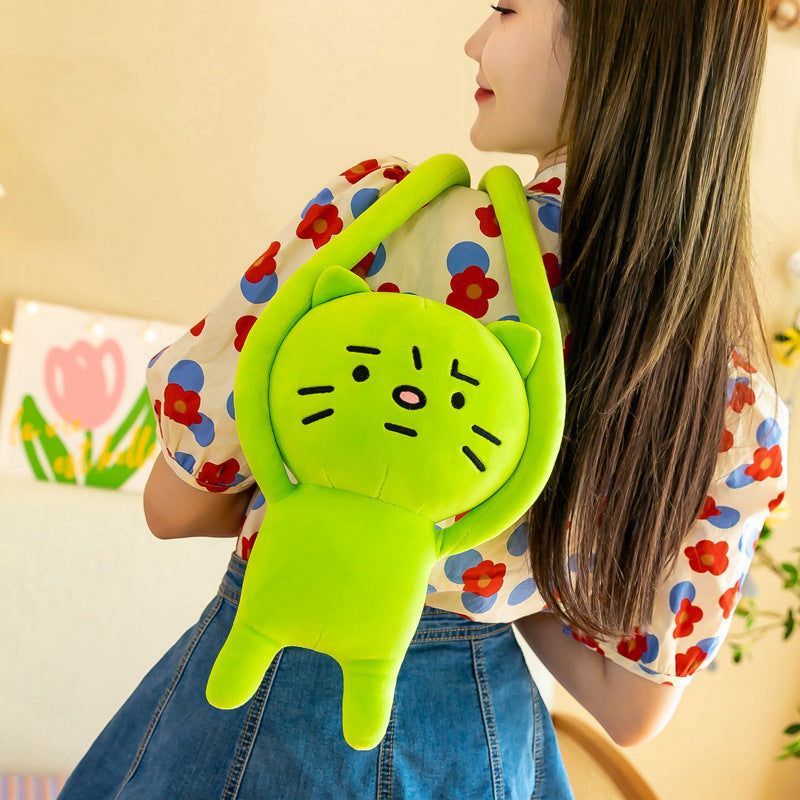 Green Cat Plush Toy Pillow - Image 11