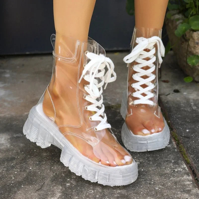 Crystal Clear Platform Rain Boots - Image 5