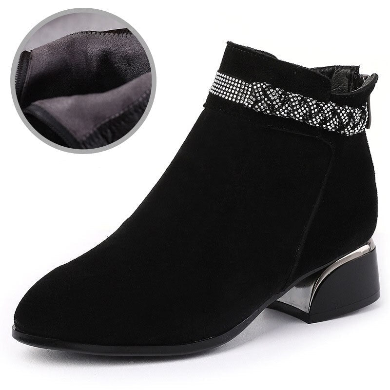 Women Stylish Leather Ankle Autumn Boot - Image 5