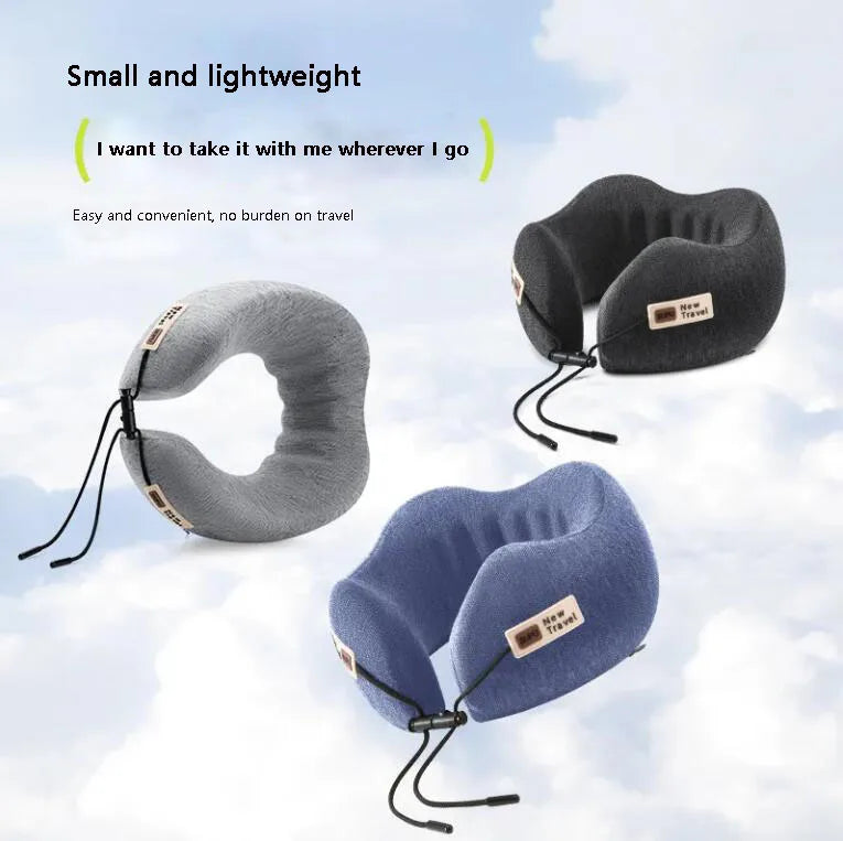 U-Shaped Memory Foam Soft Built-inStorage Case Travel Pillow