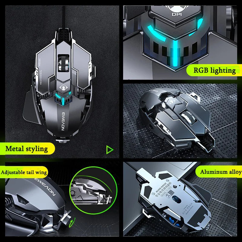 Ergonomic RGB Mechanical Metal Wired Gaming Mouse - Image 4