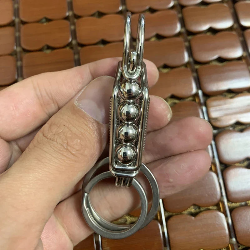 Iron Weave Stainless Matte-Finish Keychain - Image 2