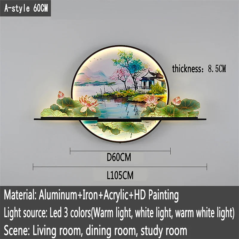 Mountain Sunset Scene LED Wall Lamp