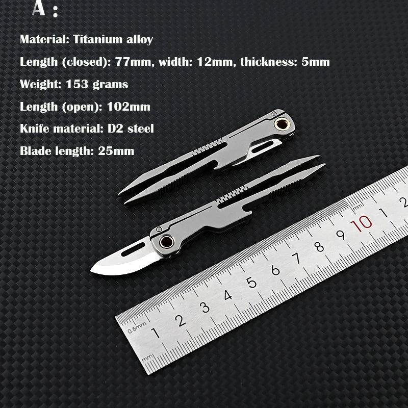 All Day Titanium Tweezer Knife Multifunctional Tool - Image 4