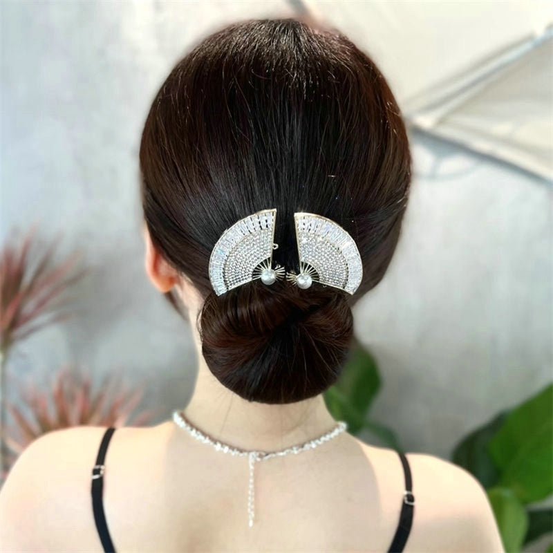 Korean Style Bow Hair Rhinestone Band - Image 2
