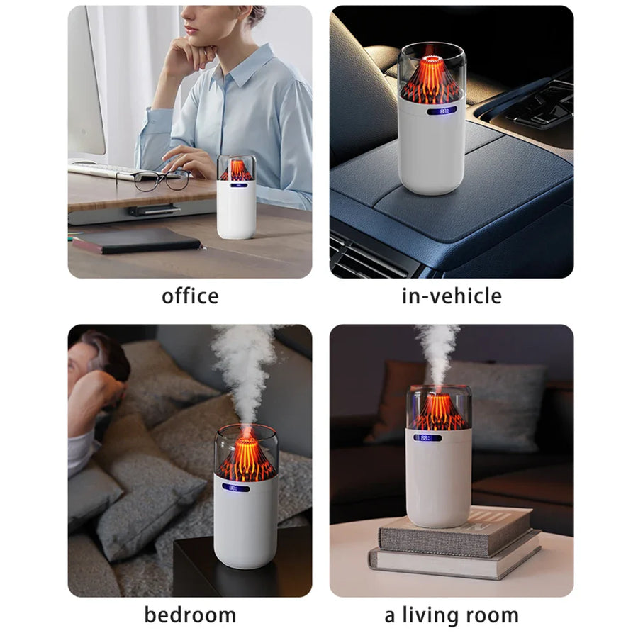 Volcano Flame LED Aromatherapy Essential Oil Mist Diffuser - Image 3