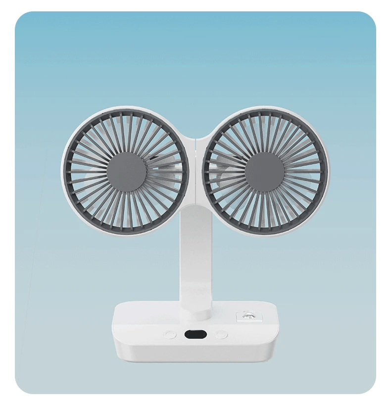 Adjustable Double-Head Portable Table Fan Night Lamp - Image 8