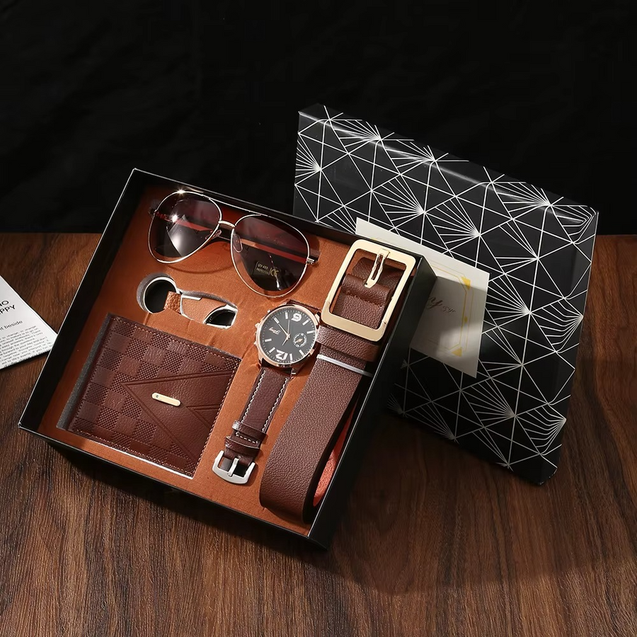 Elegant Men's Luxury Leather Gift Set