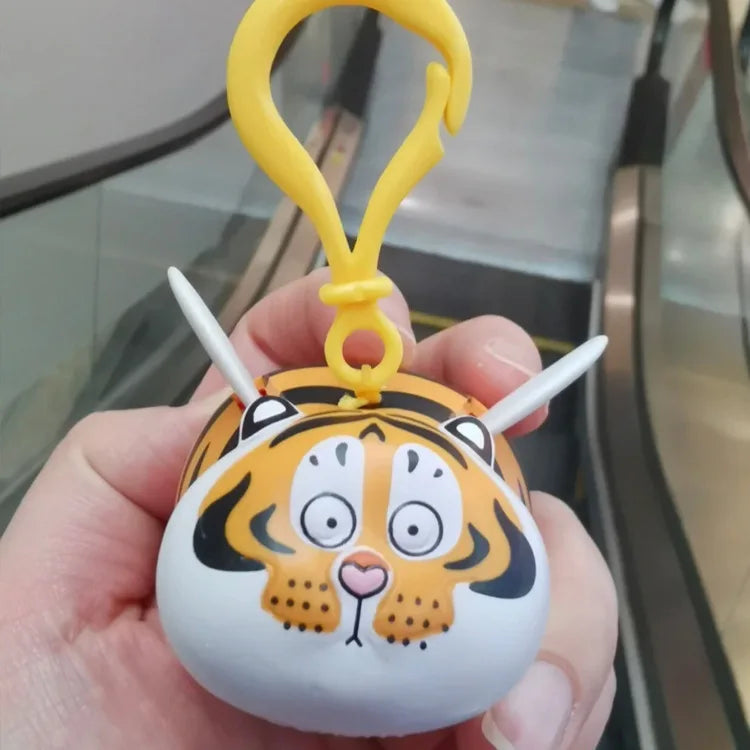 Confused Tiger Elastic Keychain Toy