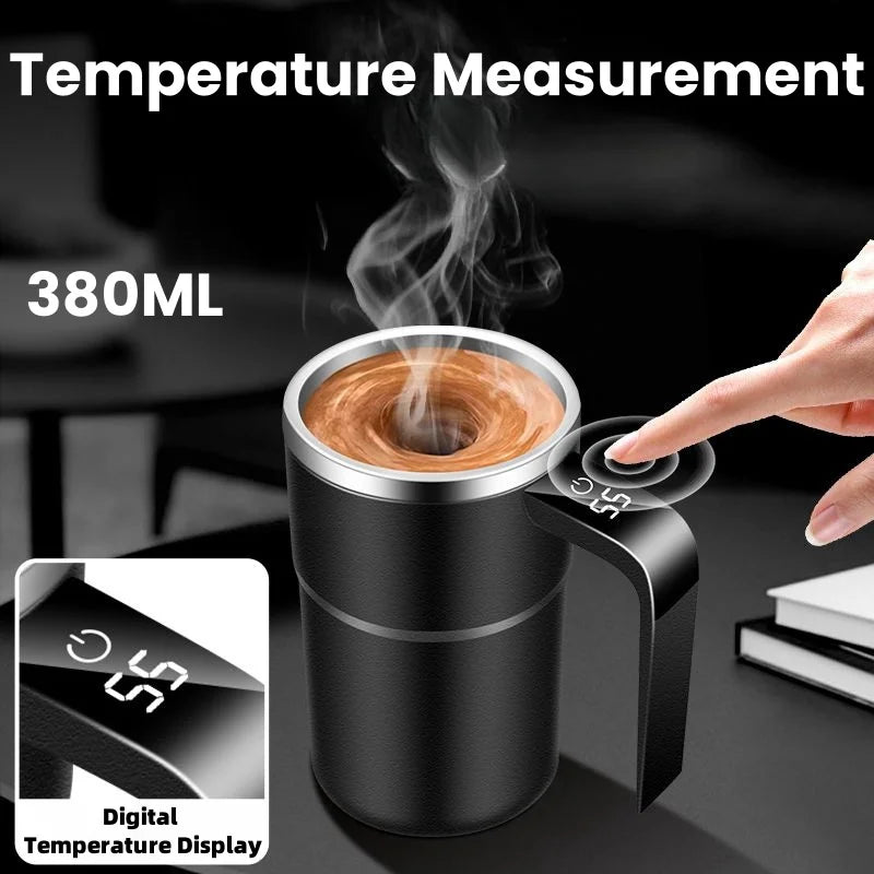 Digital Temperature Display Self Stirring Coffee Mug - Image 1