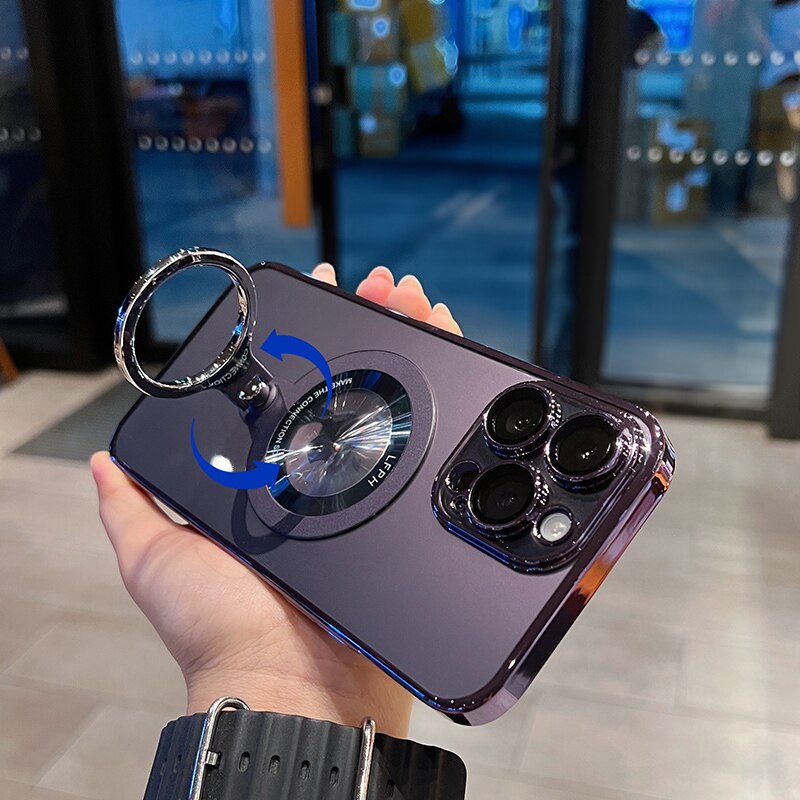 360 Rotating Transparent iPhone Holder Case - Image 4