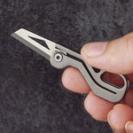 Mini Outdoor Foldable Titanium Knife Keychain