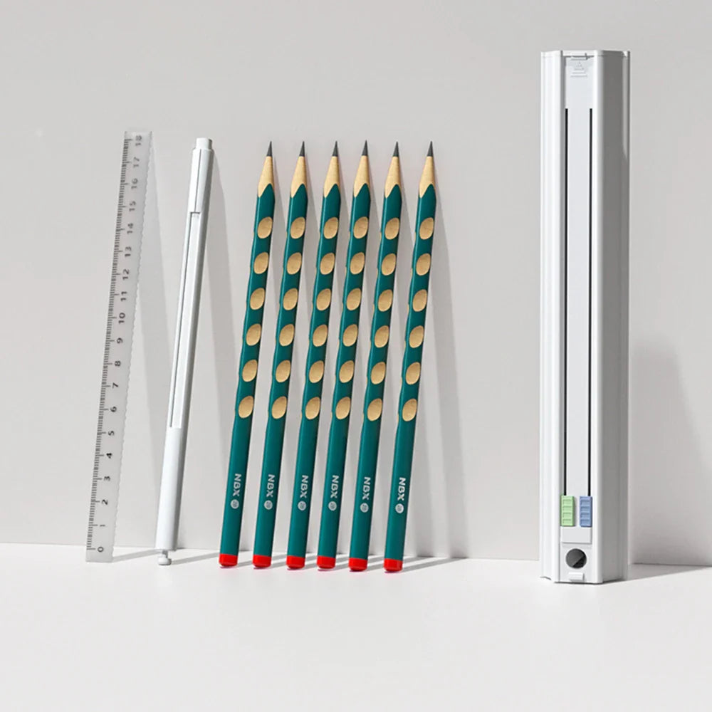 Slim Portable Multifunctional Ruler Pencil Holder - Image 0