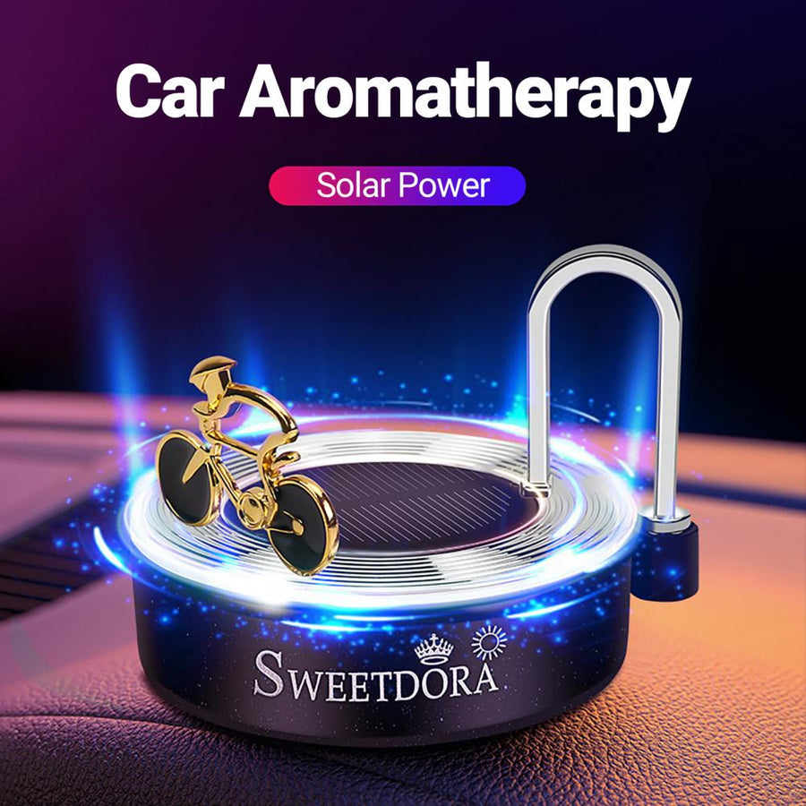 Mini Bicycle Car Solar Power Aromatherapy Decor - Image 1