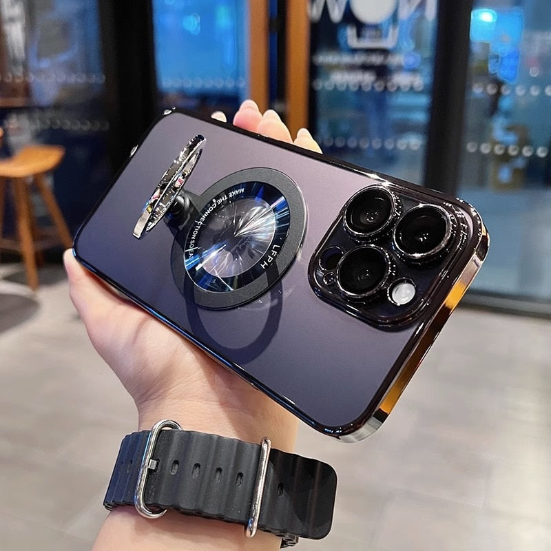 360 Rotating Transparent iPhone Holder Case - Image 0