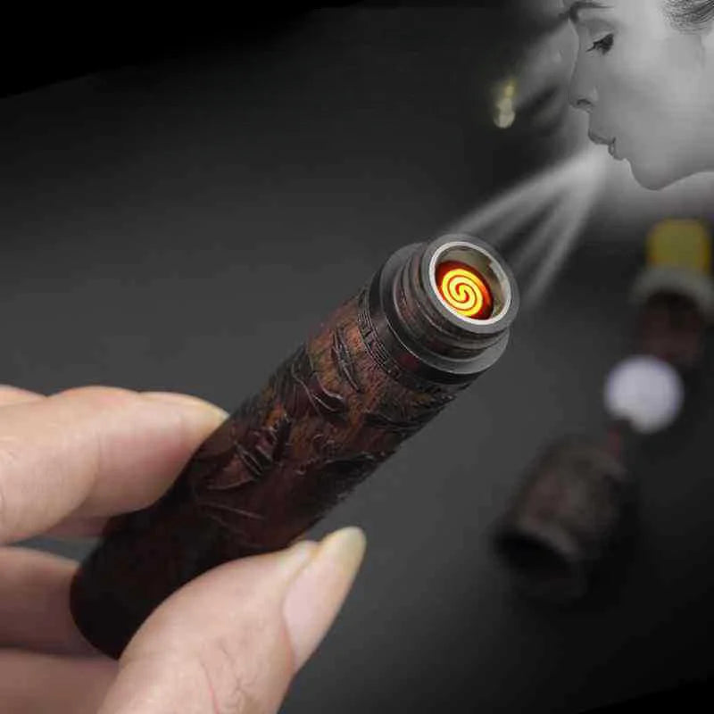 Ancient Dragon Wood Flameless Electric Lighter - Image 1