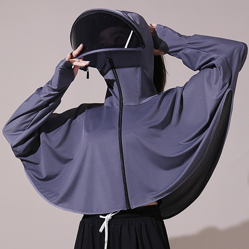 Ice Silk UV Protection Hooded Windbreaker Jacket - Image 3