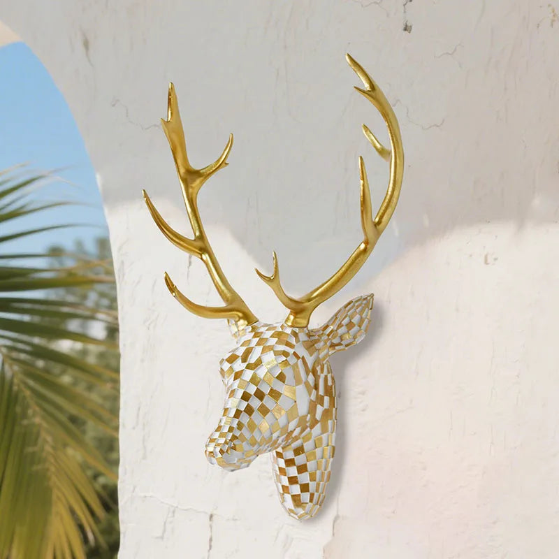 Artistic Deer Head Sculptural Wall Decor - Image 3