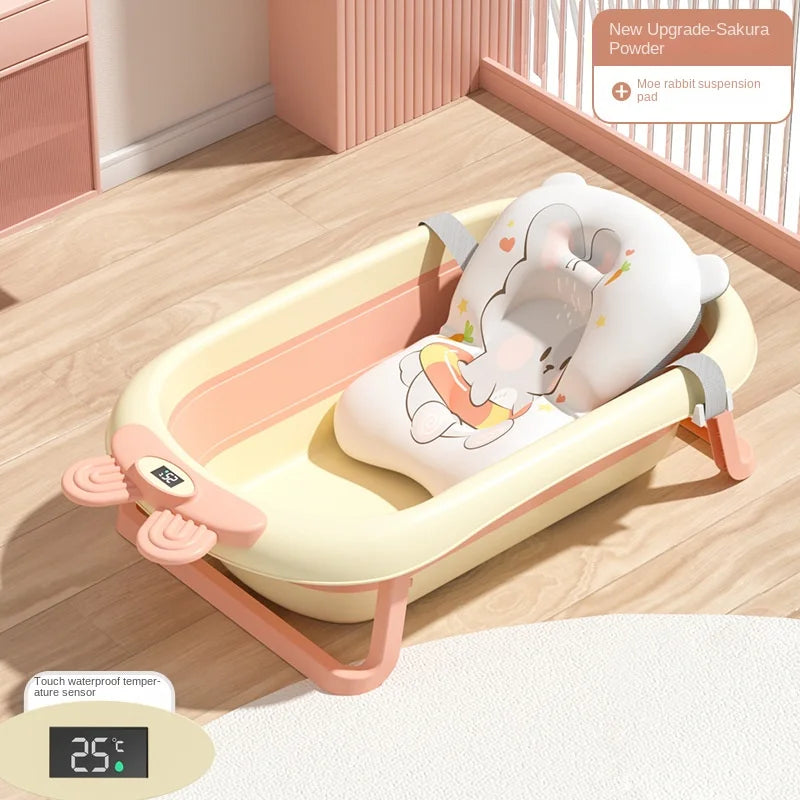 Foldable Temperature Sensor Display Baby Bathtub - Image 11