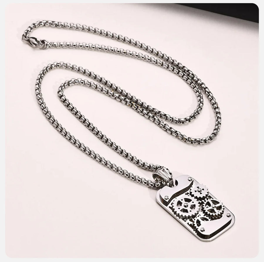 Mechanical Gear Spinner Bold Necklace - Image 4