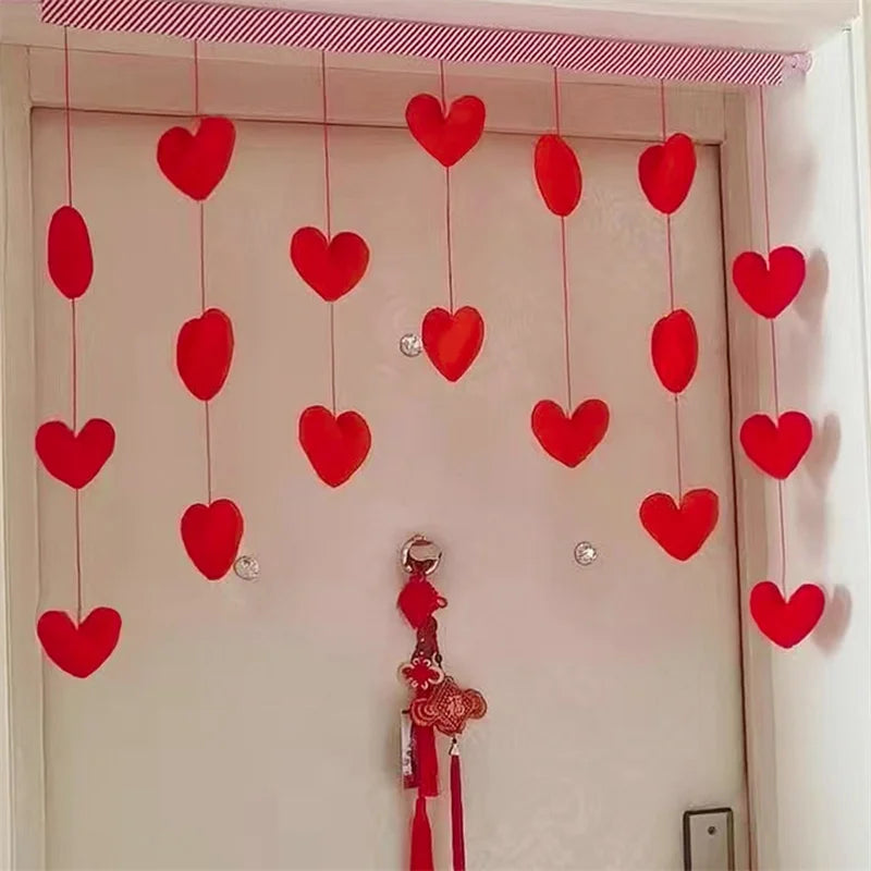 Cute Hanging Pink Heart Doorway Decor