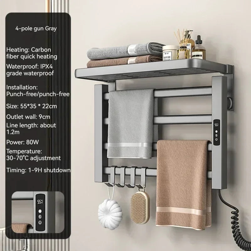 Intelligent Electric Heated Towel Drying Organizer Rack - Image 9