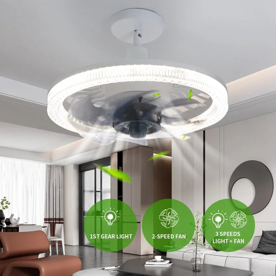 3in1 Remote Control Noise-Free Noise Elegant Fan Lamp - Image 5