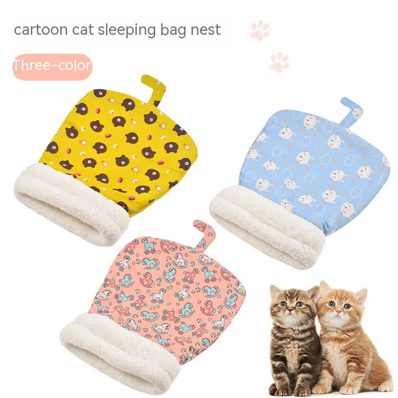 Cozy Thickened Winter Cartoon Cat Sleeping Bag - Image 4