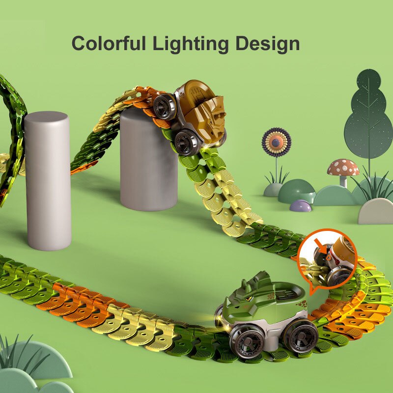 Dinosaur Traffic Jam Gravity Race Track Toy - Image 2