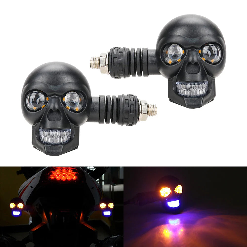 Scary Skull LED Motorcycle Signal Indicator Light - Image 3