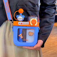 Leak-Proof Double Straw Cartoon Kids Water Bottle - Image 5